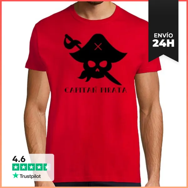 Camiseta Hombre Clásica Capitán Pirata LaTostadora