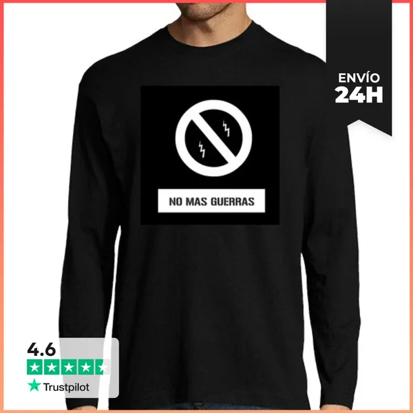 Camiseta Hombre Manga Larga No Mas Guerras LaTostadora
