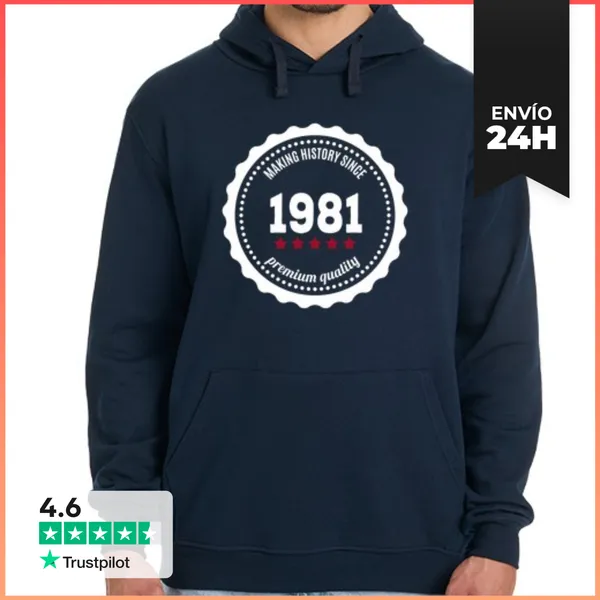 Sudadera Unisex Con Capucha Making History Since 1981 Sudadera