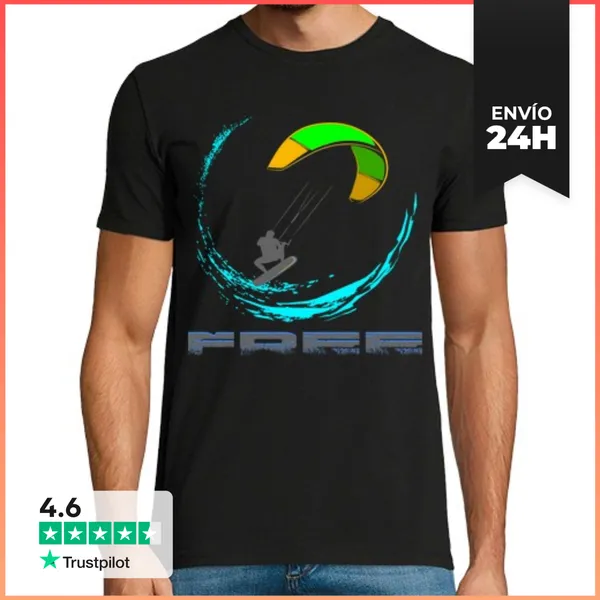 Camiseta Hombre Clásica Diseño 3117579, Kitesurf LaTostadora