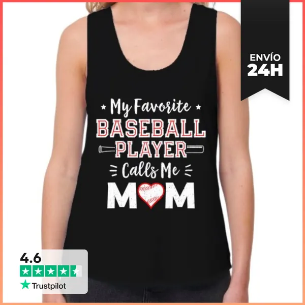 Camiseta Mujer Sin Mangas, Loose Fit Mi Jugador De Béisbol