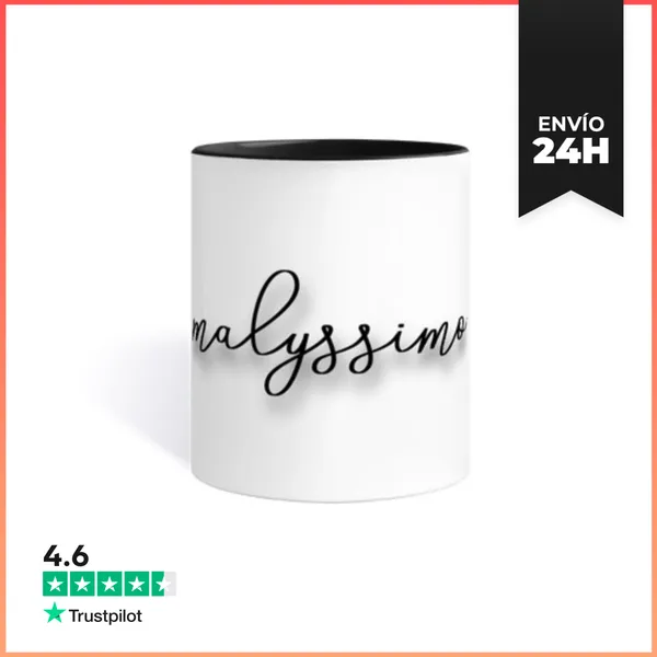 Taza De Colores Malyssimo Hasta Desayunando Logo Negro 2