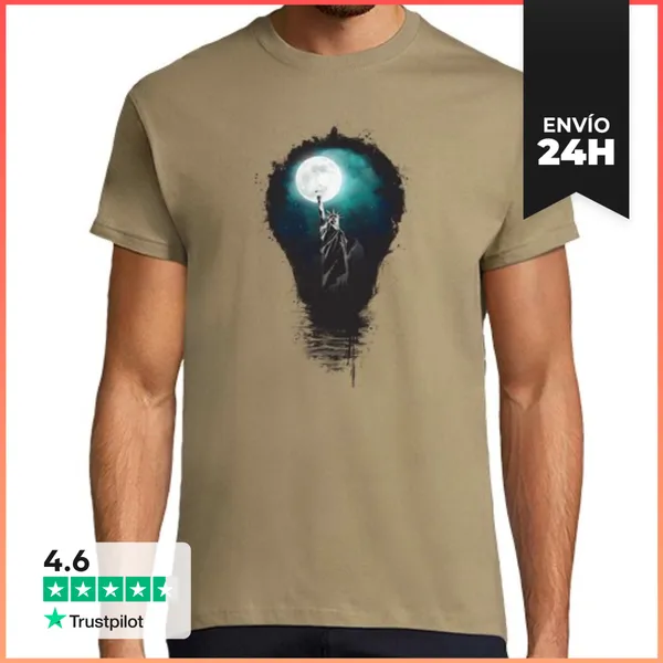 Camiseta Hombre Clásica Big City Lights LaTostadora