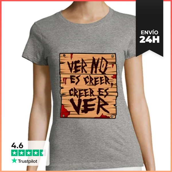 Camiseta Mujer Clásica Camisa Con La Frase Del Canal, Ver No Es