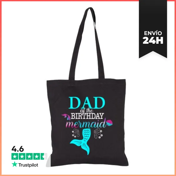 Bolsa De Tela Papá De La Sirena De Cumpleaños A Juego LaTostadora