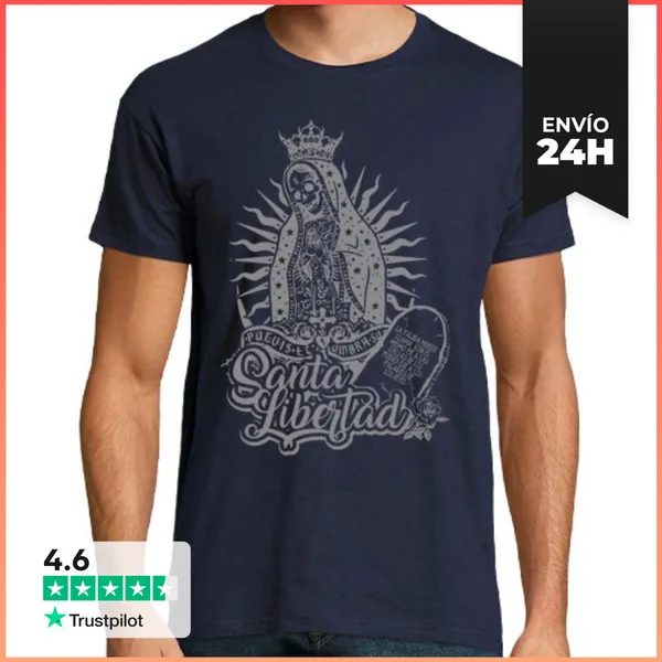 Camiseta Hombre Clásica Santa Muerte-Libertad LaTostadora