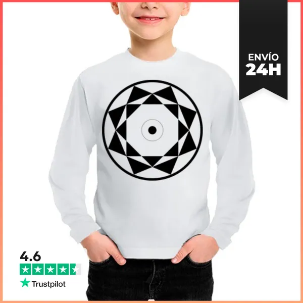 Camiseta Manga Larga Para Niños Diseño De Mandala De Estrella