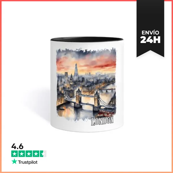Taza De Colores Acuarela De Londres, Londres Reino Unido
