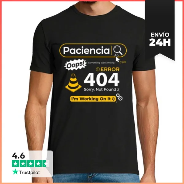 Camiseta Hombre Clásica Paciencia Not Found... LaTostadora