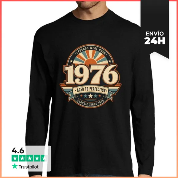 Camiseta Hombre Manga Larga 1976 AGED TO PERFECTION - CLASSIC