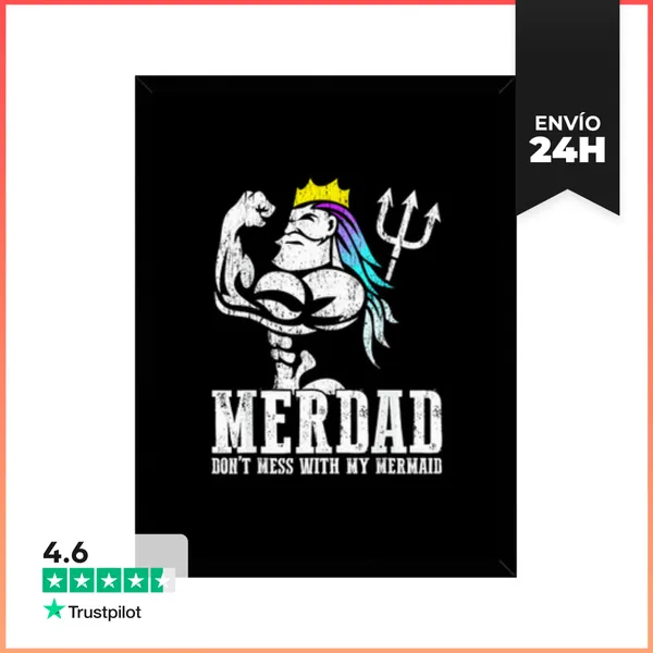 Cuadro Con Marco Vertical Día Del Padre T Merdad No Te Metas Con