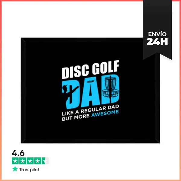 Cuadro Con Marco Horizontal Disco De Golf Vintage Divertido