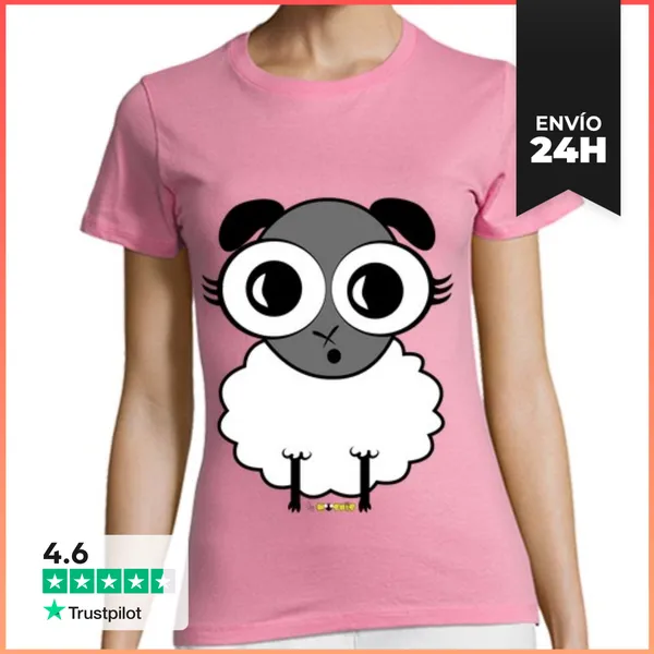 Camiseta Mujer Clásica Camiseta Para Chicas De Oveja Moshis