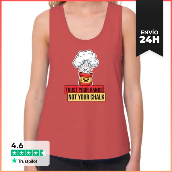 Camiseta Mujer Sin Mangas, Loose Fit Trust You Hands Not Your