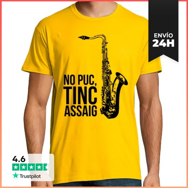 Camiseta Hombre Clásica No Puc, Tinc Assaig - Saxo LaTostadora
