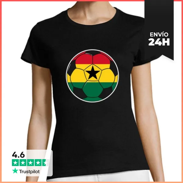 Camiseta Mujer Clásica Equipo De Fútbol Ghana LaTostadora
