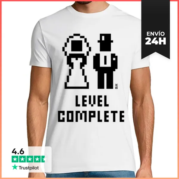 Camiseta Hombre Clásica Nivel Completo - Boda - Audaz - B