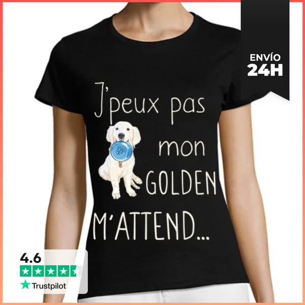 Camiseta Mujer Clásica No Puedo Esperar A Mi Golden Retriever