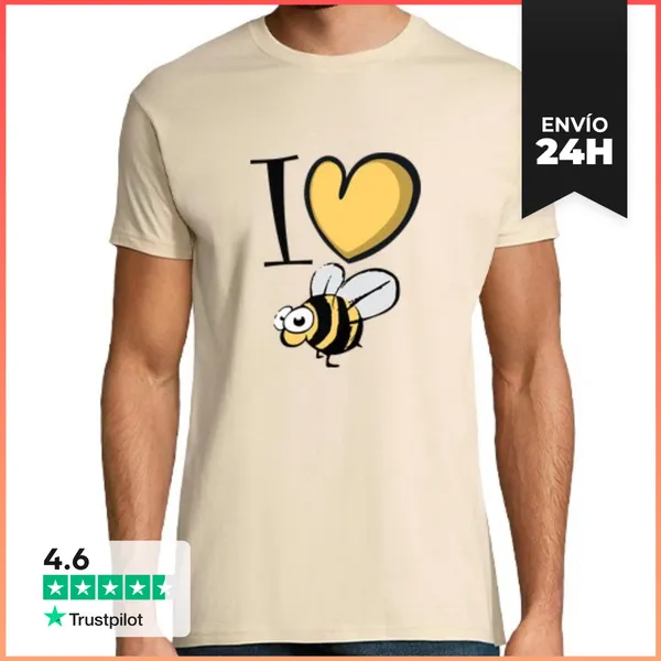 Camiseta Hombre Clásica Amo Las Abejas LaTostadora