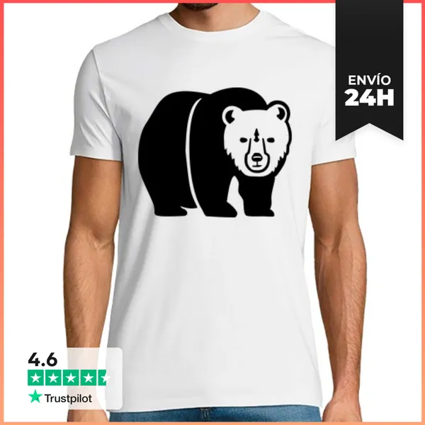 Camiseta Hombre Clásica Oso Negro LaTostadora