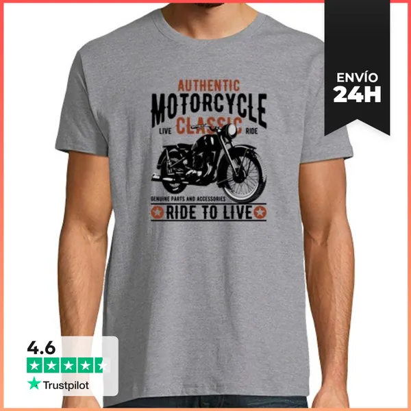 Camiseta Hombre Clásica Authentic Motorcycle LaTostadora