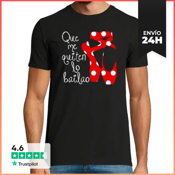 Camiseta Hombre Clásica Que Me Quiten Lo Bailao - Letras Blanca