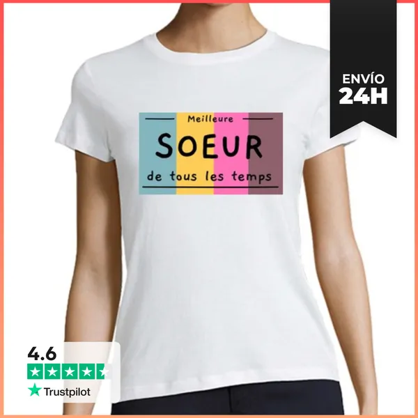 Camiseta Mujer Clásica Camiseta Humor Mejor Hermana Regalo