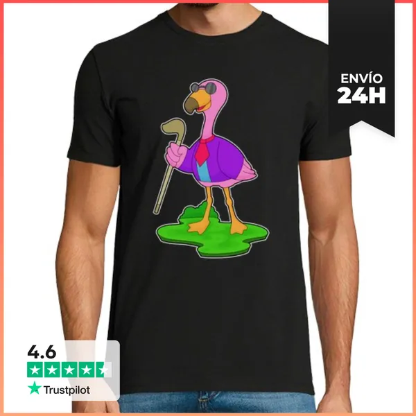 Camiseta Hombre Clásica Gafas De Sol De Flamenco LaTostadora