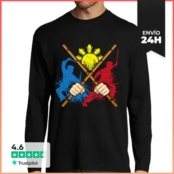 Camiseta Hombre Manga Larga Eskrima Arni Kali Artes Marciales