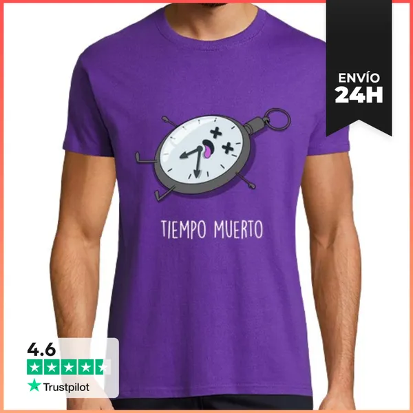 Camiseta Hombre Clásica Tiempo Muerto Black LaTostadora