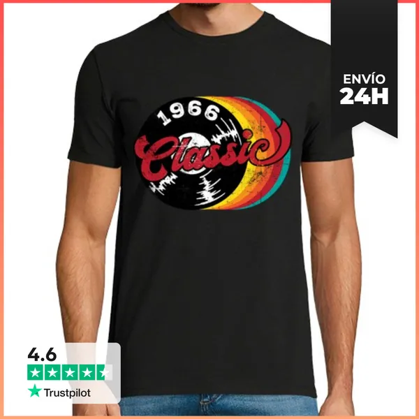 Camiseta Hombre Clásica 60 Cumpleanos 1966 LaTostadora