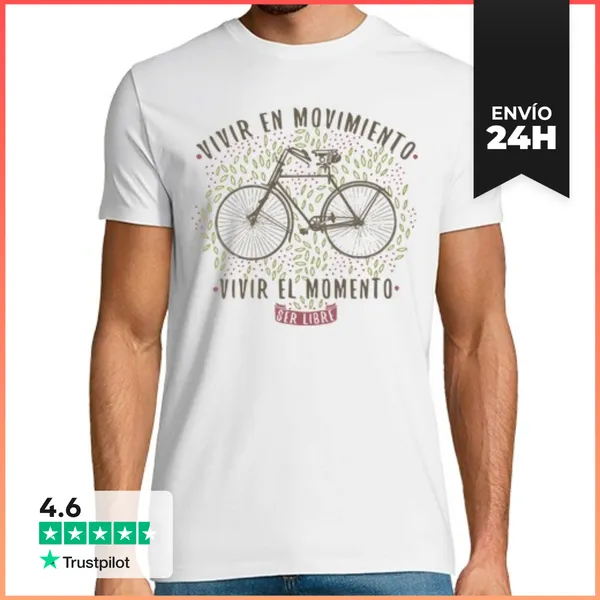 Camiseta Hombre Clásica Vivir En Movimiento LaTostadora
