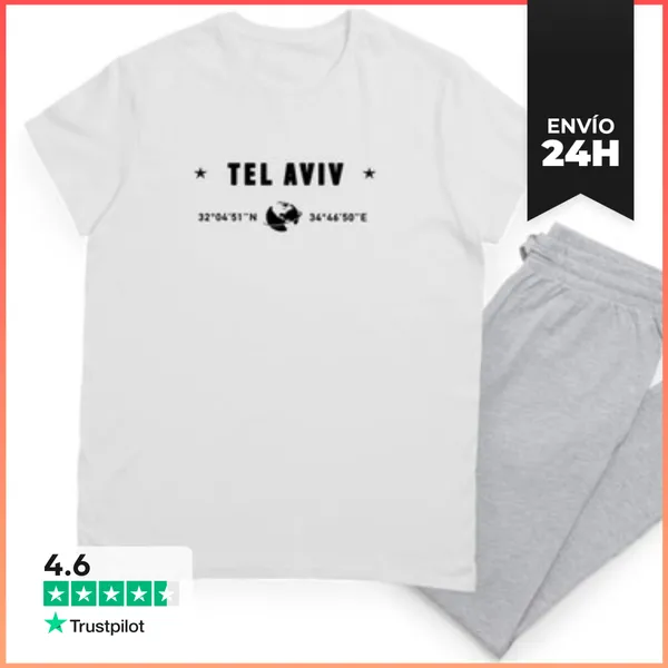 Pijama Tel Aviv Coordenadas GPS Estilo Urbano LaTostadora