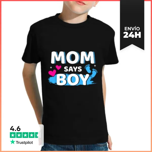 Camiseta Clásica Para Niños La Mamá Del Revelado De Género Dice