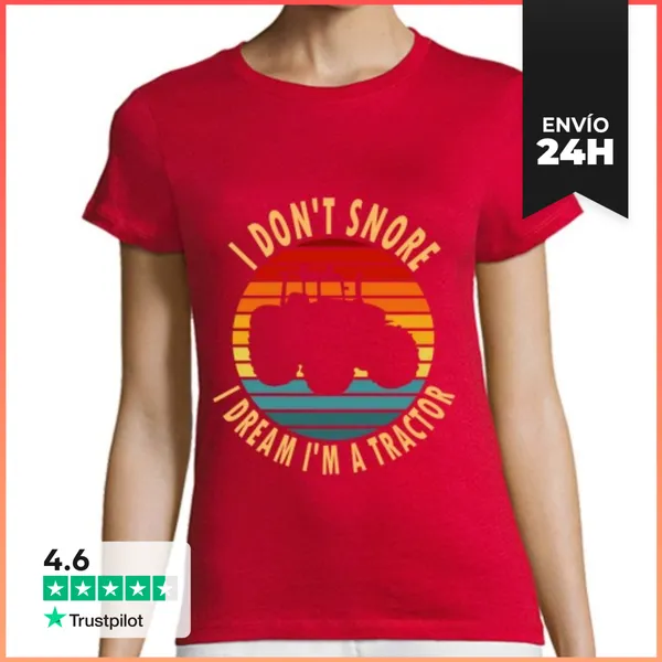 Camiseta Mujer Clásica No Ronco Sueño Que Soy Una Granja De Tr
