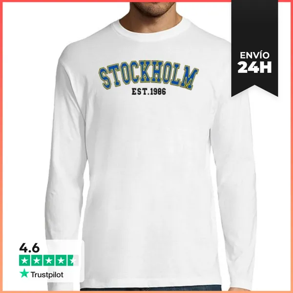 Camiseta Hombre Manga Larga Estocolmo 1986 LaTostadora