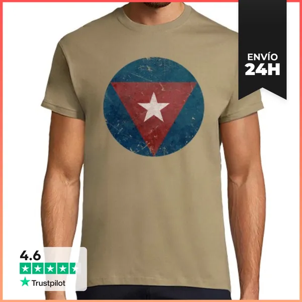 Camiseta Hombre Clásica Cuba Air Force Vintage Emblem LaTostadora