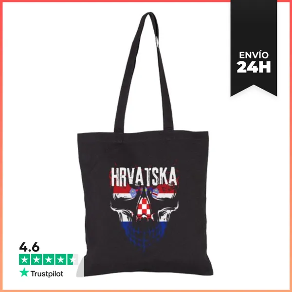 Bolsa De Tela Calavera Croacia, Bandera Croacia Grunge