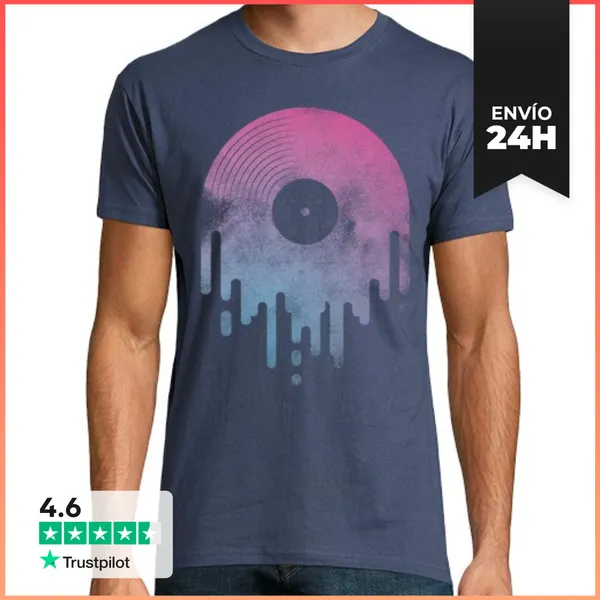 Camiseta Hombre Clásica Diseño Chorreante Azul LaTostadora