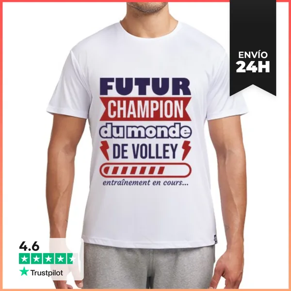 Camiseta Deportiva Hombre Futuro Campeón Mundial De Voleibol