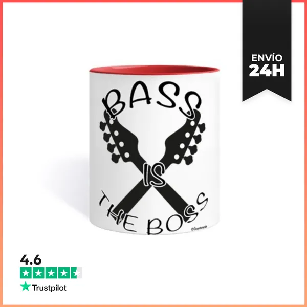 Taza De Colores El Bajo Es El Jefe (negro) LaTostadora