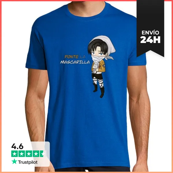 Camiseta Hombre Clásica Levi Ackerman SNK AOT LaTostadora