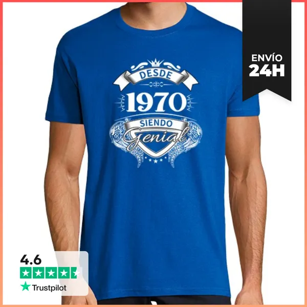 Camiseta Hombre Clásica Desde 1970 Siendo Genial LaTostadora