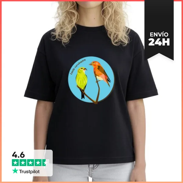Camiseta Mujer Boxy Piquituerto - Loxia Curvirostra LaTostadora
