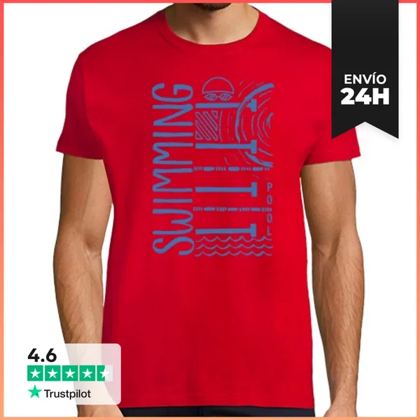 Camiseta Hombre Clásica Piscina Deportiva LaTostadora