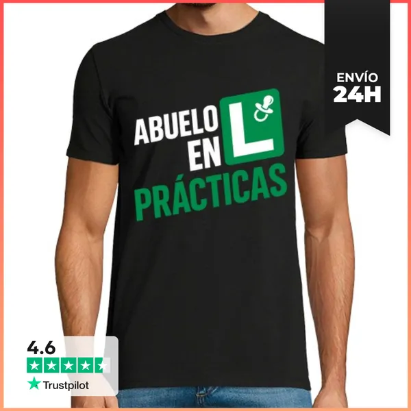 Camiseta Hombre Clásica Abuelo En Prácticas Abuelos Primerizos