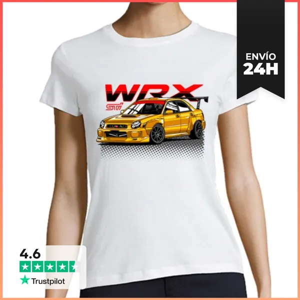 Camiseta Mujer Clásica WRX STI Bugeye Amarillo LaTostadora