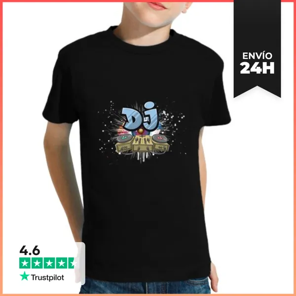 Camiseta Clásica Para Niños Amante De La Música Dj Reproductor De