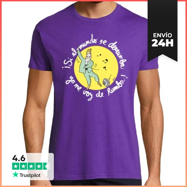 Camiseta Hombre Clásica ¡Si El Mundo Se Derrumba Yo Me Voy De