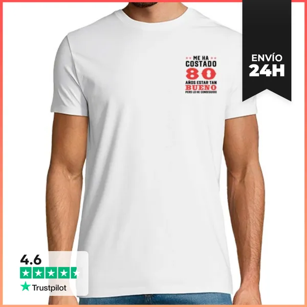 Camiseta Hombre Clásica 80 Cumpleaños 80 Años Regalo Cumpleaños